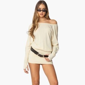 Edikted Venice Long Sleeve Open Back Mini Dress